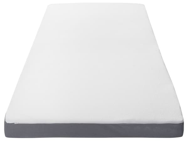 Madrasskydd Vit med Grå Tyg Enkelsäng 90 x 200 cm 6 cm Djup