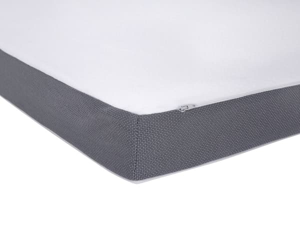 Madrasskydd Vit med Grå Tyg Enkelsäng 90 x 200 cm 6 cm Djup