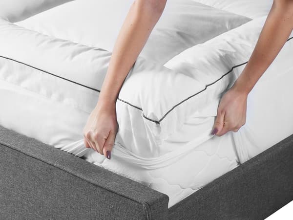 Topmadras Hvid Bomuld 90 x 200 cm 4 cm Dyb