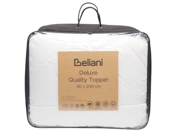 Topmadras Hvid Bomuld 90 x 200 cm 4 cm Dyb
