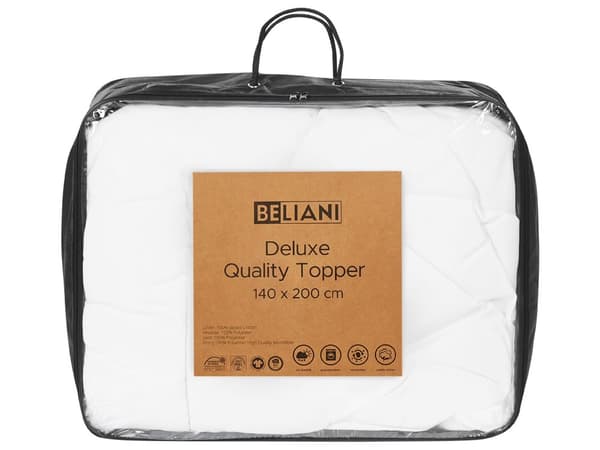 Topmadras Hvid Bomuld EU Dobbelt Størrelse 140 x 200 cm 4 cm Dyb