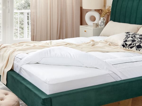 Topmadras Hvid Bomuld King Size 160 x 200 cm 4 cm Dyb