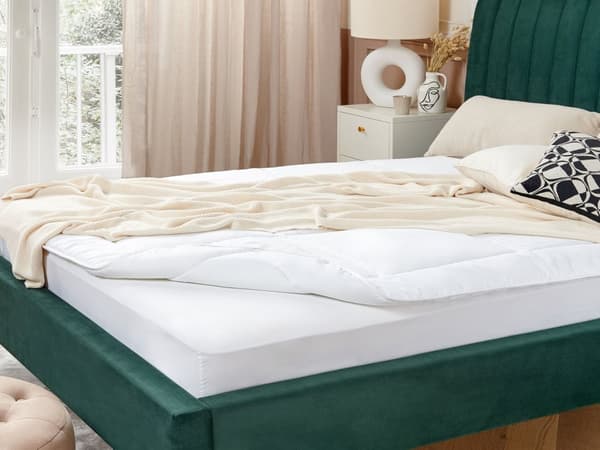 Topmadras Hvid Mikrofiber King Size 160 x 200 cm 2,5 cm Dyb