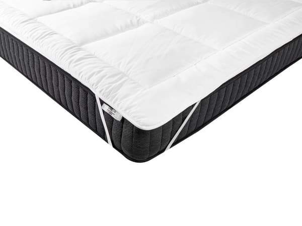 Topmadras Hvid Mikrofiber Super King Size 180 x 200 cm 4 cm Dyb