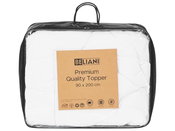 Topmadras Hvid Mikrofiber 90 x 200 cm 2,5 cm Dyb