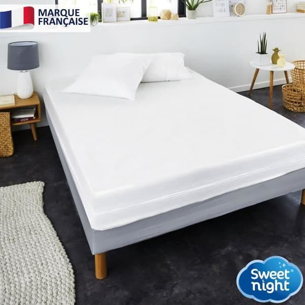 SWEET NIGHT Komplett madrassöverdrag Anti-mite Anti-vägglöss - 90 x 190/200 cm - Vit