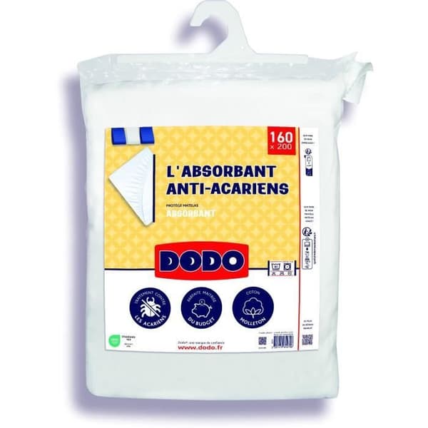 Absorberande madrassskydd - 160x200 cm - Bomull - Antidammkvalster
