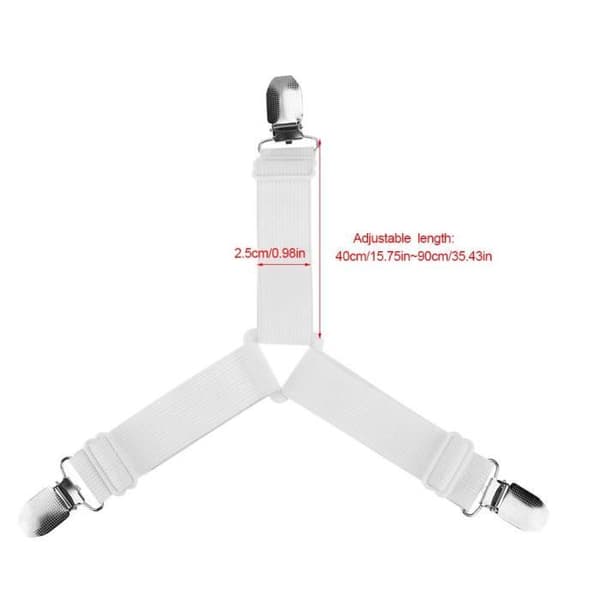 Justerbara Lakansträcken - QILU - Elastiska Y-band - Vit - 4 st - 40cm till 90cm