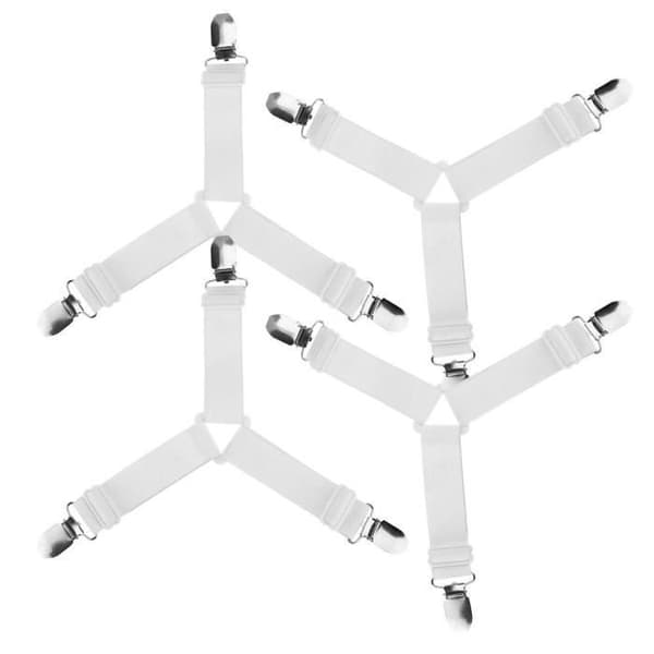 Justerbara Lakansträcken - QILU - Elastiska Y-band - Vit - 4 st - 40cm till 90cm