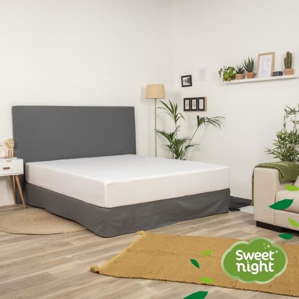 SWEET NIGHT Vattentät madrasskydd mot kvalster med växtbehandling Greenfirst - 2 x 80 x 200 cm - Vit