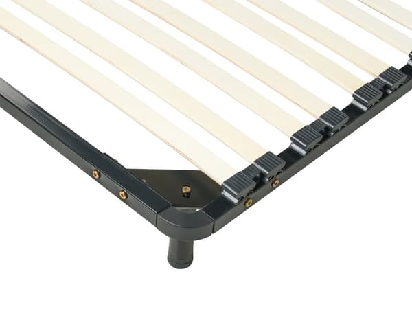 Frittstående Sengebunn 90 x 200 cm Enkeltstørrelse Massivtre Lameller Metallramme på Bena