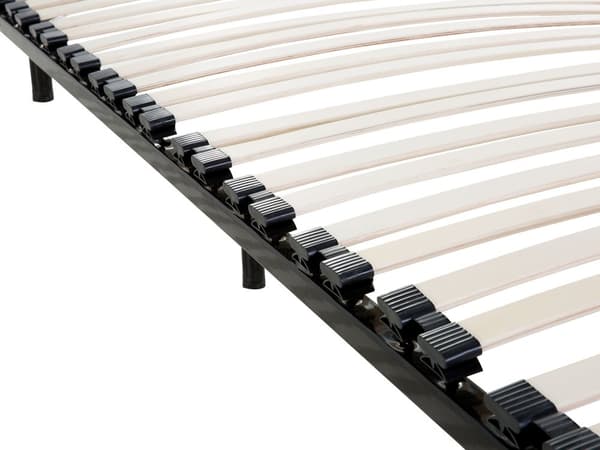 Frittstående Sengebunn 90 x 200 cm Enkeltstørrelse Massivtre Lameller Metallramme på Bena