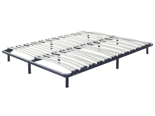 Frittstående Sengebunn 160 x 200 cm Massivtre Lameller Metallramme på bena