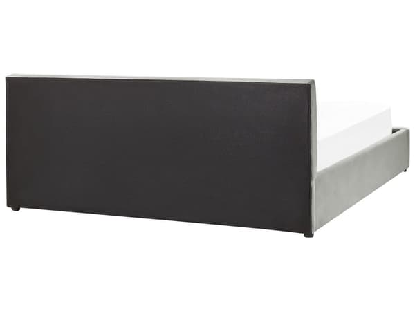 Seng Lysegrå Fløyelspolstring Dobbeltseng 180 x 200 cm Tuftet Sengegavl Oppbevaringsfunksjon