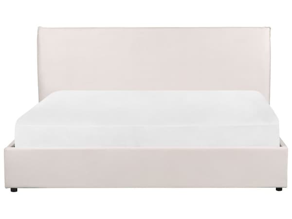 Seng med oppbevaring Off-white Fløyel 180 x 200 cm Sengegavl Trelameller Klassisk stil Soverom