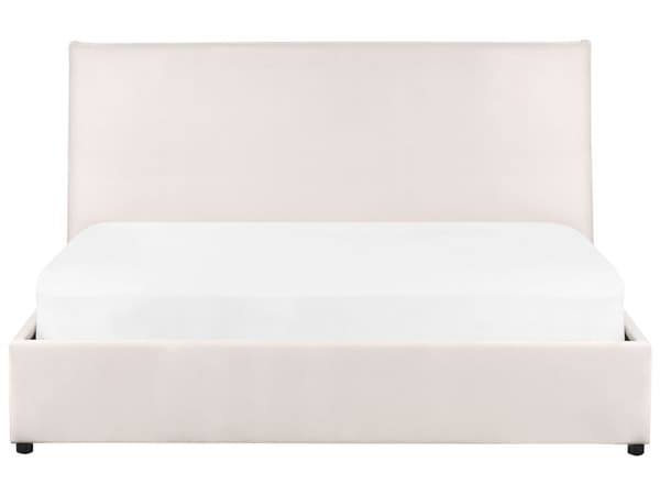 Seng med oppbevaring Off-white Fløyel 160 x 200 cm Sengegavl Trelameller Klassisk stil Soverom