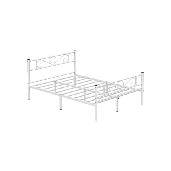 Ramme af dobbeltseng - 140 x 190 cm - Metalramme - Hvid