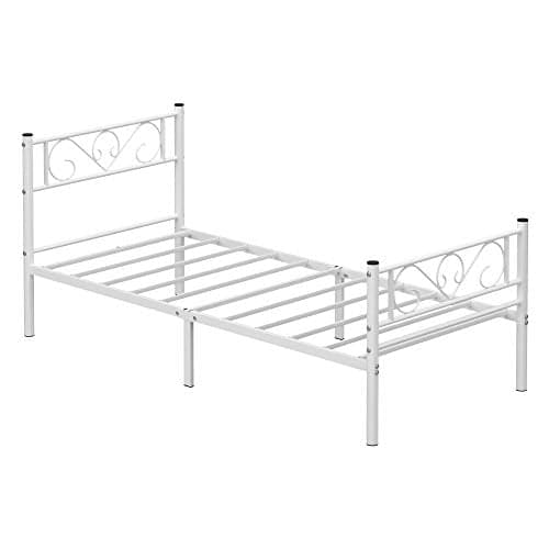 Enkeltengsramme - 90 x 190 cm - Metalramme - Hvid