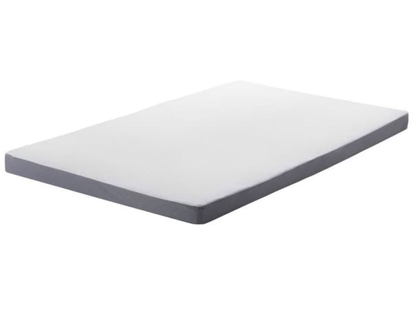 Madrasskydd Vit med Grå Tyg Enkelsäng 90 x 200 cm 6 cm Djup