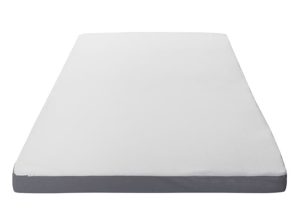 Overmadrass Hvit Grått Stoff 140 x 200 cm 6 cm Dybde