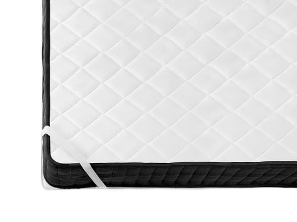 Toppmadrass i Hvit Mikrofiber 160 x 200 cm 2,5 cm Dybde Polstrete Vatterte Kanter