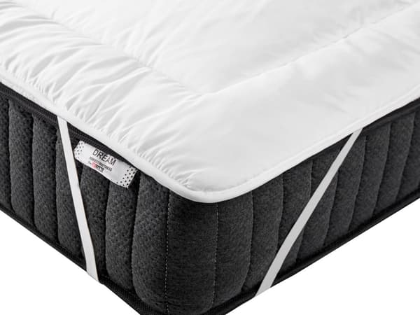 Toppmadrass i Hvit Mikrofiber 160 x 200 cm 2,5 cm Dybde Polstrete Vatterte Kanter