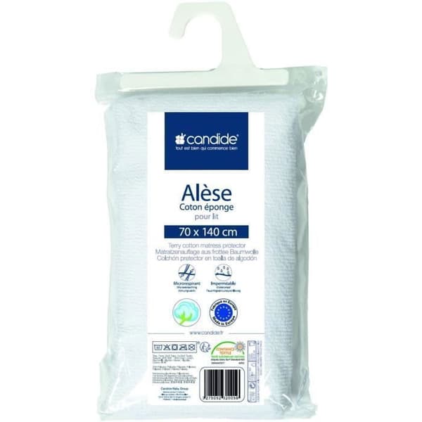 Baby Madrass Protector 70x140 - Baby Madrass Pad - Tyst - Vattentät - Absorberande - Oeko Tex® - Made In Europe - 70x140cm Vit