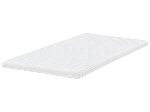 Topmadras Hvid PU-skum Polyesterbetræk 140 x 200 cm Komfort Lag Pad