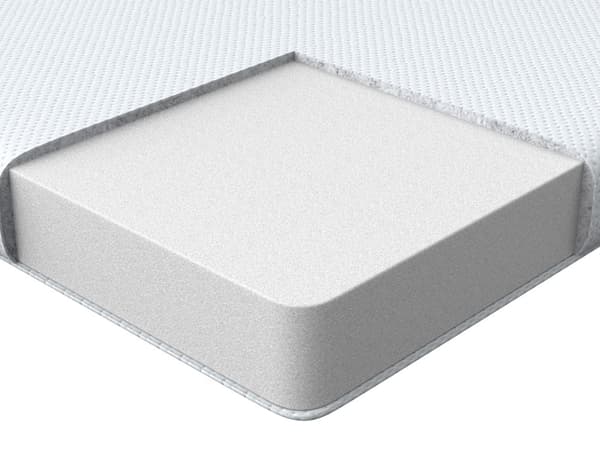 Topmadras Hvid PU-skum Polyesterbetræk 140 x 200 cm Komfort Lag Pad