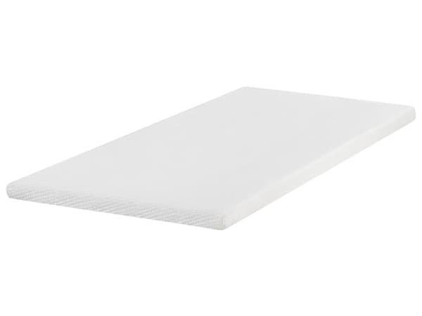Topmadras i hvidt latexskum 90 x 200 cm med betræk
