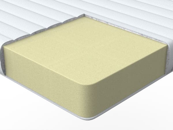 Topmadras Hvid PU-skum Polyesterbetræk 90 x 200 cm Komfort Lag Pad