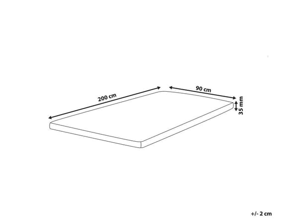 Topmadras Hvid PU-skum Polyesterbetræk 90 x 200 cm Komfort Lag Pad