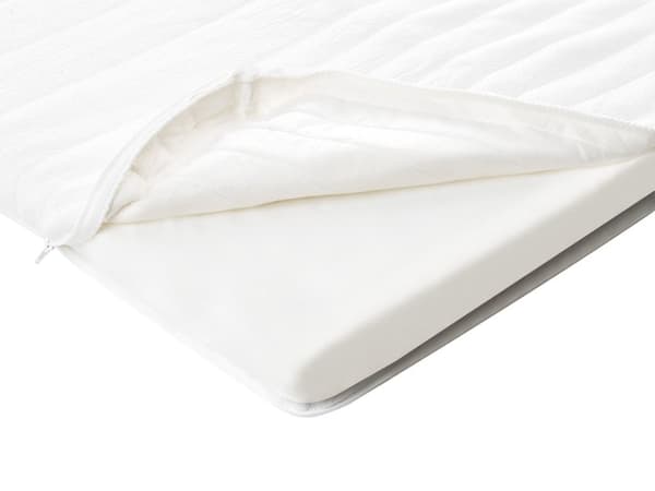 Overmadrass Hvit Minneskum Polyestertrekk 180 x 200 cm Komfort Lag Pad