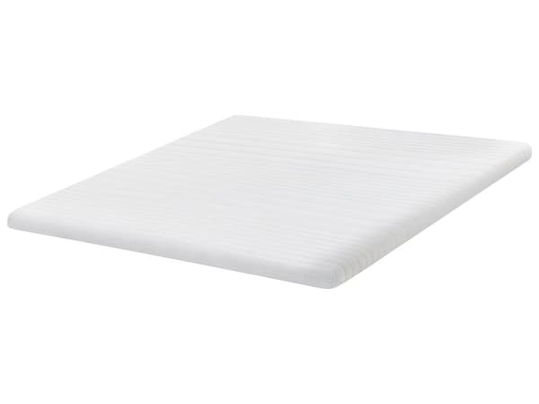 Overmadrass Hvit Minneskum Polyestertrekk 180 x 200 cm Komfort Lag Pad