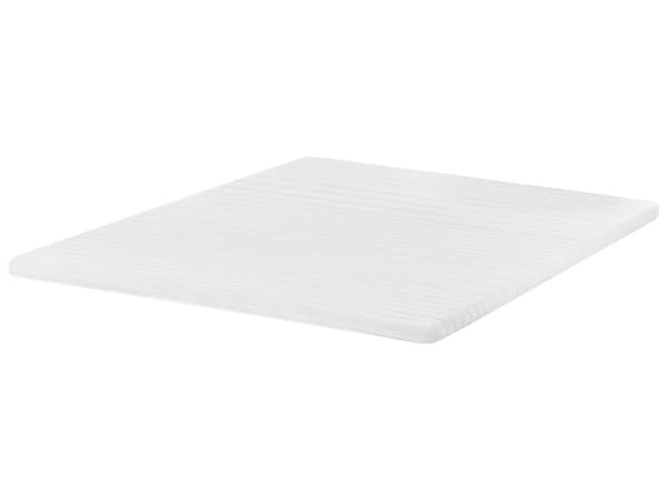 Overmadrass Hvit Minneskum Polyestertrekk 160 x 200 cm Komfort Lag Pad