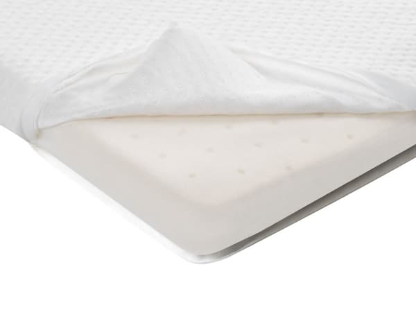 Overmadrass Hvit Lateksskum Polyestertrekk 140 x 200 cm Komfort Lag Pad
