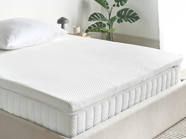 Overmadrass Hvit Lateksskum Polyestertrekk 140 x 200 cm Komfort Lag Pad