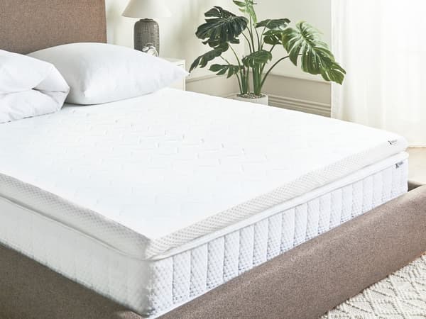Overmadrass med Hvitt Gelskum Polyestertrekk 160 x 200 cm Komfort Layer Pad