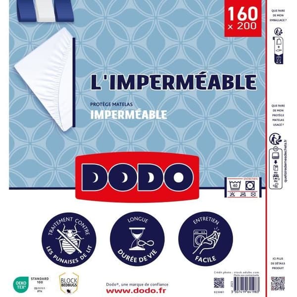 Madrasskydd Vattentätt - Anti-vägglöss - Bomull/polyester - 160x200 cm - Dodo