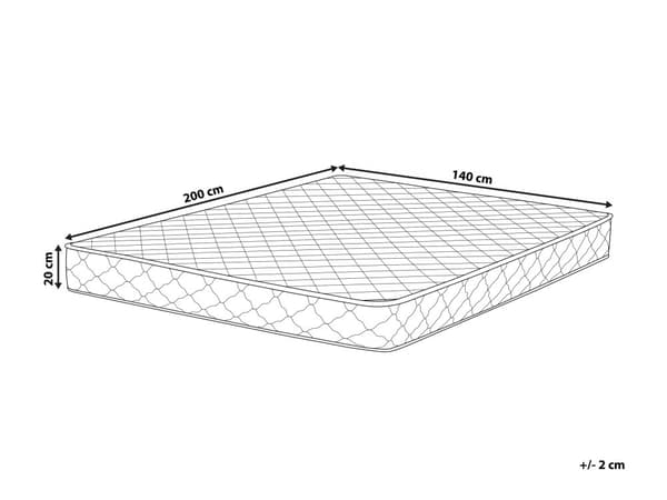 Dubbelsidig Resårmadrass 140 x 200 cm i Vit Färg Medelfast