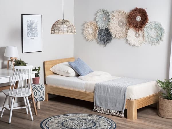 Resårmadrass Medelfast 90 x 200 cm i Vit Färg med Latexöverdrag