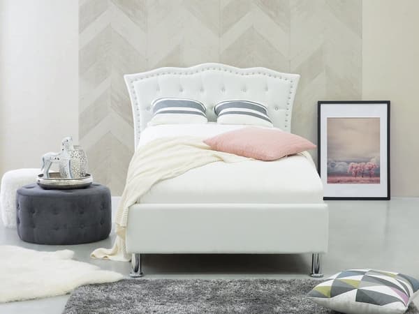 Springmadras Hvid med Gråt Stof EU Single Størrelse Medium Fast