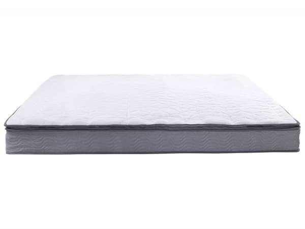 Pocket Springmadras Hvid med Gråt Stof Super King Size 180cm Medium Fast
