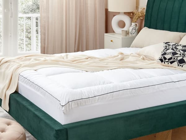 Topmadras Hvid Bomuld King Size 160 x 200 cm 4 cm Dyb
