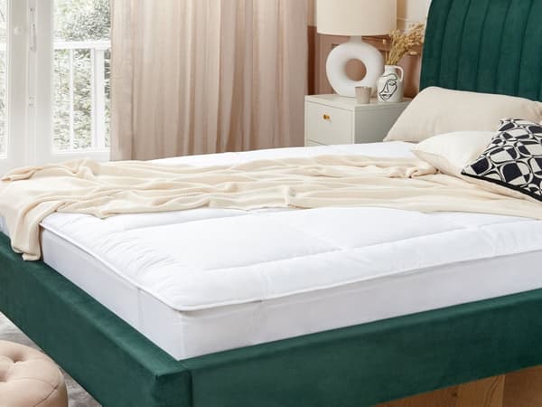 Topmadras Hvid Mikrofiber King Size 160 x 200 cm 2,5 cm Dyb