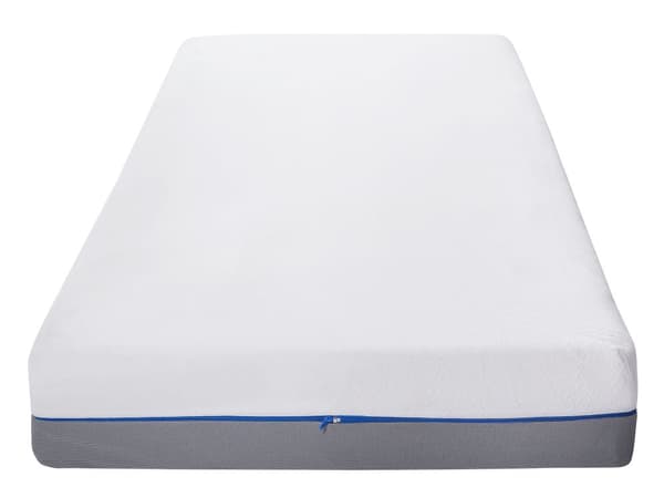 Madras Hvid Grå Polyester og Memoryskum 180 x 200 cm Dobbeltseng Skummadras til Teenager Voksen Tilpasser Kroppen Skumgummi Medium Soveværelse