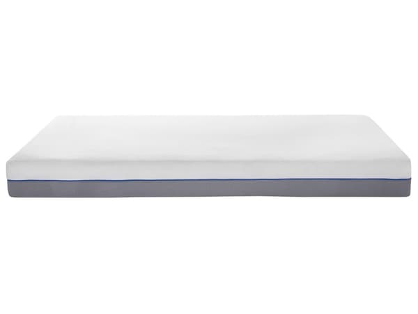 Madras Hvid Grå Polyester og Memoryskum 180 x 200 cm Dobbeltseng Skummadras til Teenager Voksen Tilpasser Kroppen Skumgummi Medium Soveværelse