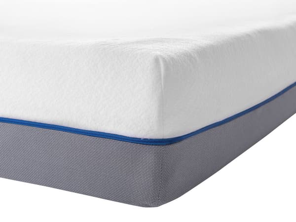 Madras Hvid Grå Polyester og Memoryskum 180 x 200 cm Dobbeltseng Skummadras til Teenager Voksen Tilpasser Kroppen Skumgummi Medium Soveværelse