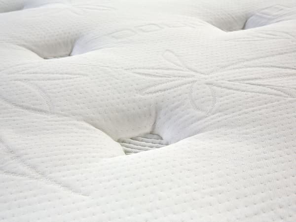 Springmadras Hvid med Gråt Bambusstof Latex King Size 160cm Medium Fast
