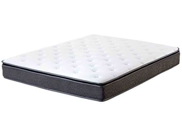 Springmadras Hvid med Gråt Bambusstof Latex King Size 160cm Medium Fast